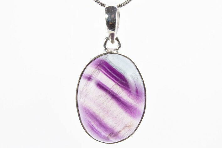 Banded Fluorite Pendant (Necklace) - Sterling Silver #305060